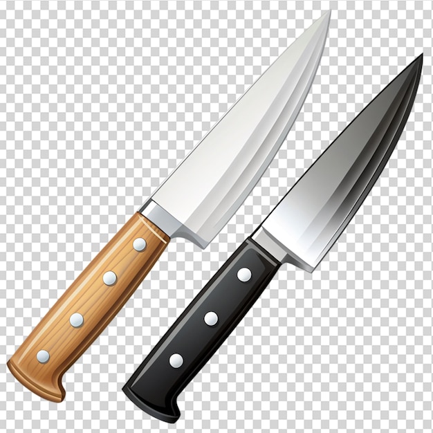 PSD two knife isolated on transparent background