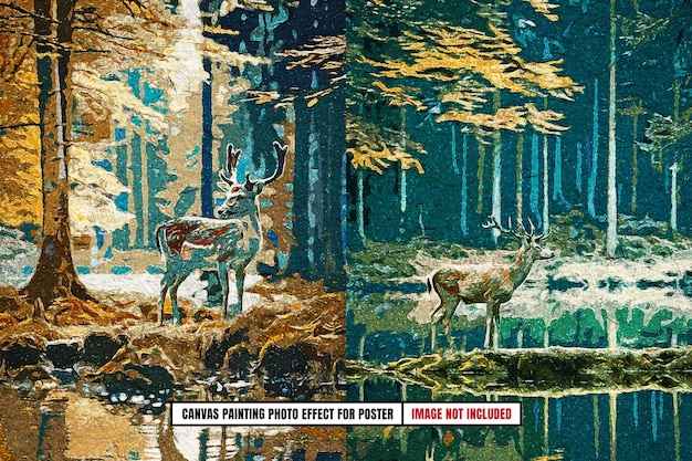 PSD two pictures of a deer and a deer with the words quot hobbit my house quot on the bottom