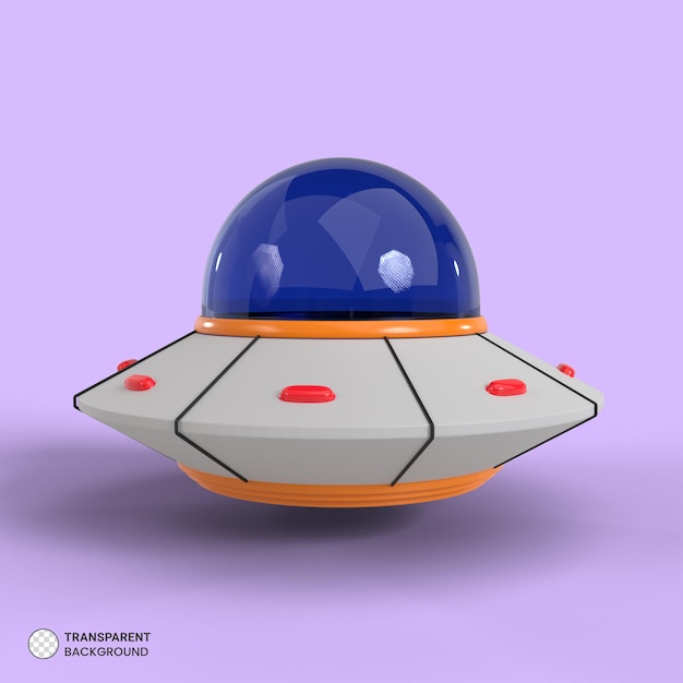 UFO Icon Isolated 3d Render Illustration