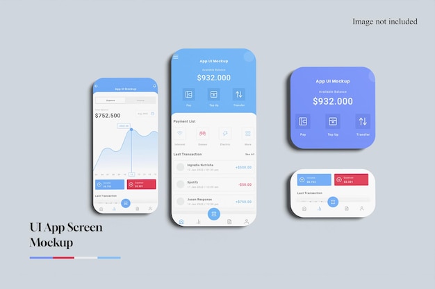 PSD ui app screen mockup for showcasing your ui design to clients