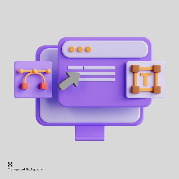 ui design 3d render illustration