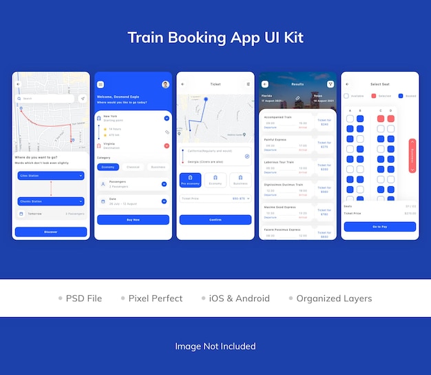 UI-kit voor treinboekingsapp