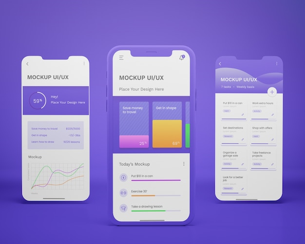 PSD ui and ux interface design for smartphone
