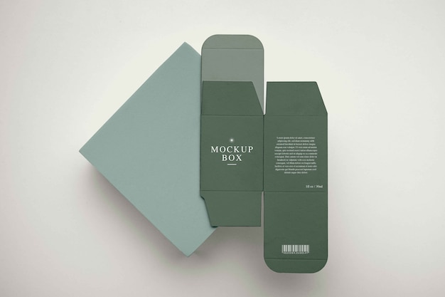 Unfolded rectangle paper box mock-up