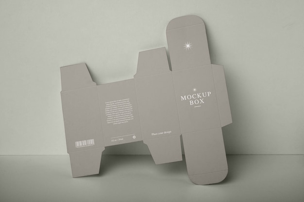 Unfolded rectangle paper box mock-up