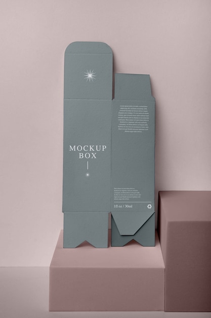 Unfolded rectangle paper box mock-up