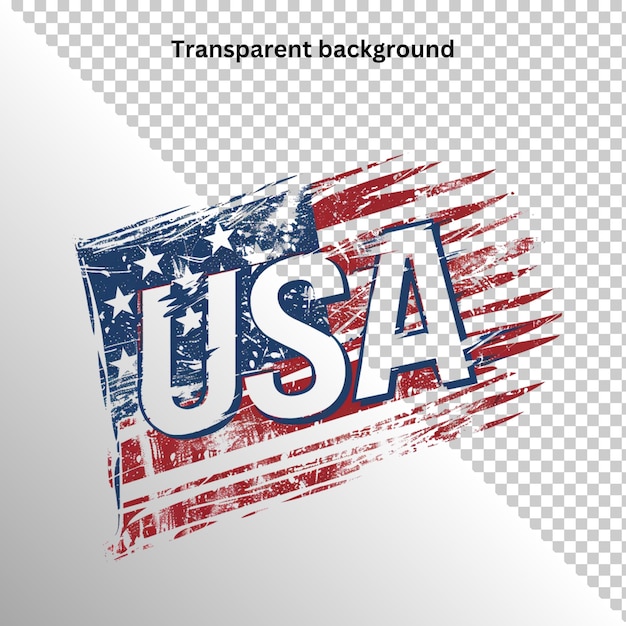 PSD united states of america flag isolated on transparent background