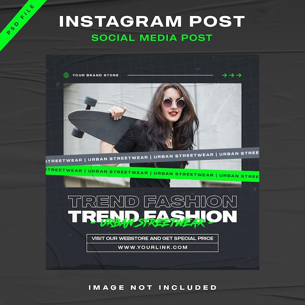 Urban fashion streetwear banner instagram post template Premium Psd