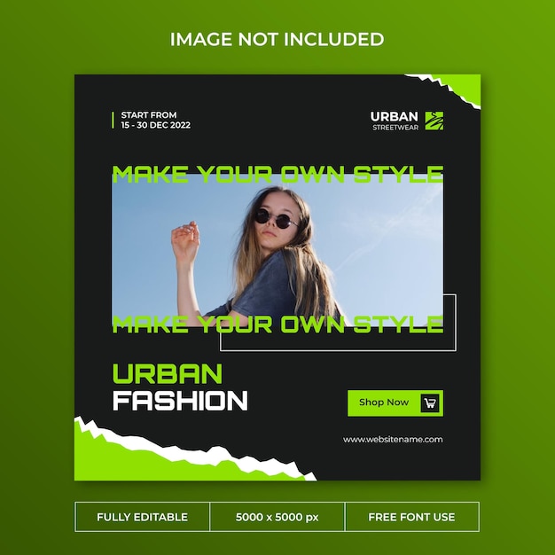 Urban streetwear instagram post social media template