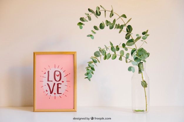 Valentine elements and frame mockup