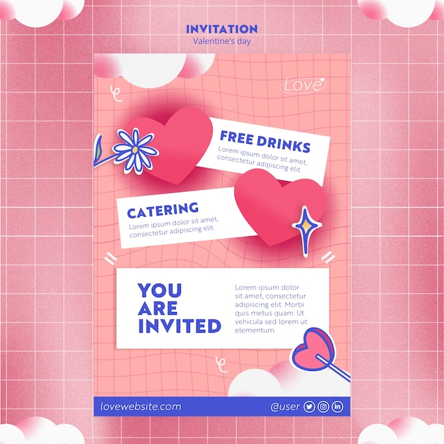 PSD valentine's day celebration invitation