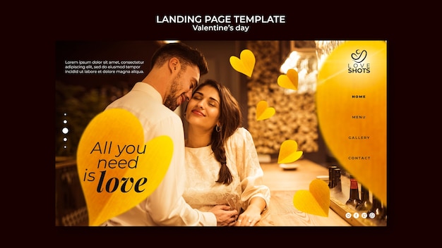 Valentine's day landing page template