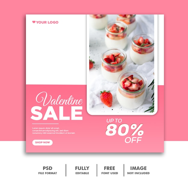 Valentine sale banner template