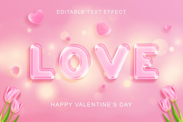 PSD valentines day love editable text effect