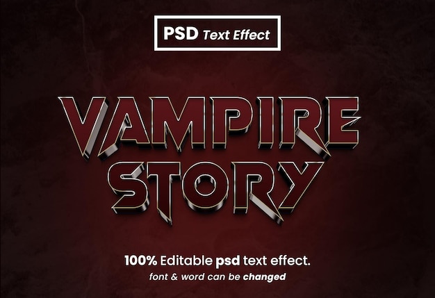 Vampire Story 3D Editable PSD Text Effect