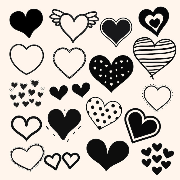 PSD various black heart shapes