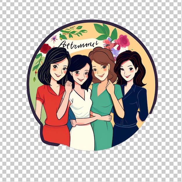 PSD vector illustration with couple of women which hugs each other and make heart sign by hands can be used for relationships topics social issues tolerance