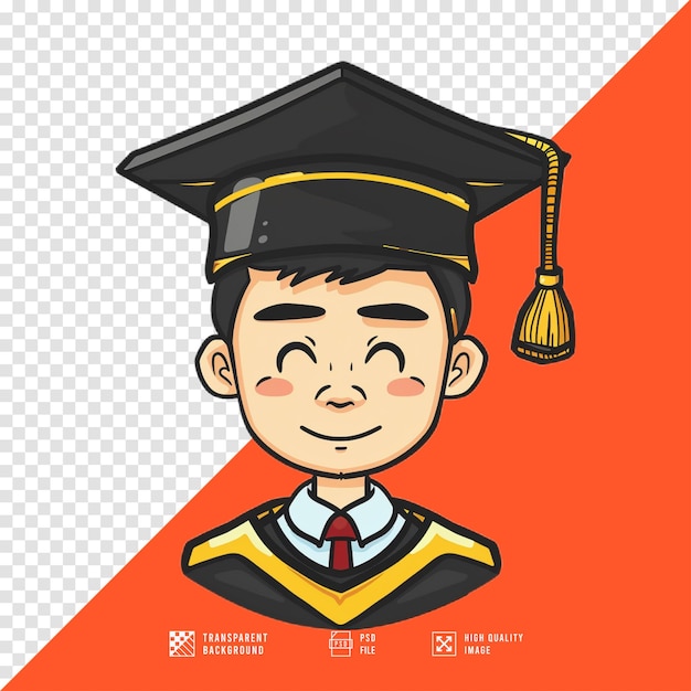 PSD vector man wearing graduation gown without background hd quality