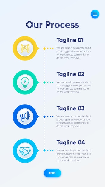 PSD vector professional steps infographic