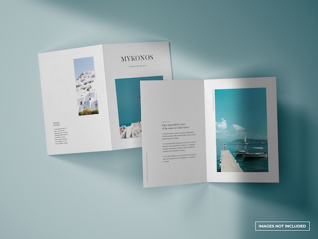 PSD vertical bifold brochure mockup
