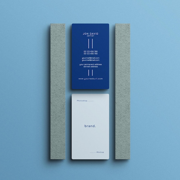 Vertical business card mockup