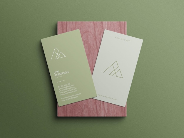 Vertical business card mockup