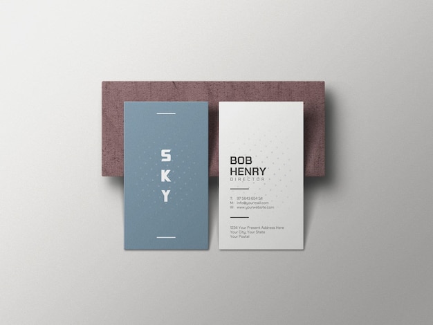 Vertical business card mockup