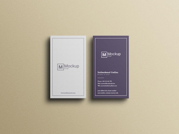 Vertical business card mockup