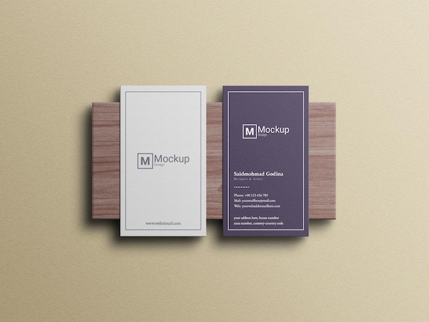 Vertical business card mockup