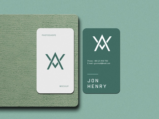 Vertical business card mockup