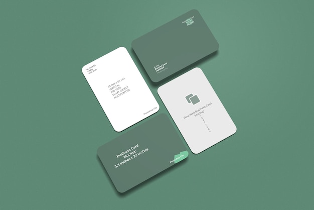 Vertical and Horizontal Rounded Business Card Mockup