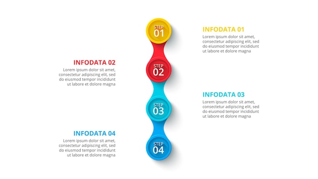 Vertical infographic design template Business concept with 4 options parts steps or processes