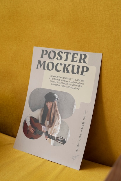 PSD vertical poster mockup design
