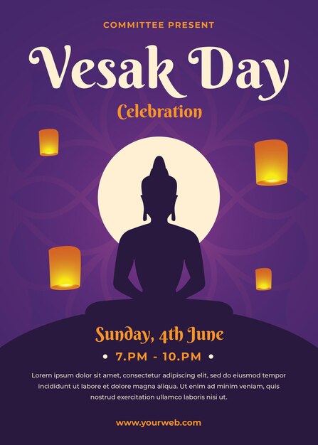 PSD vesak day flyer