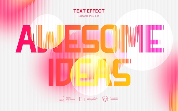 PSD vibrant color text effect