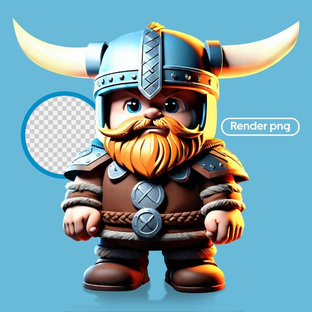 PSD viking cartoon 3d