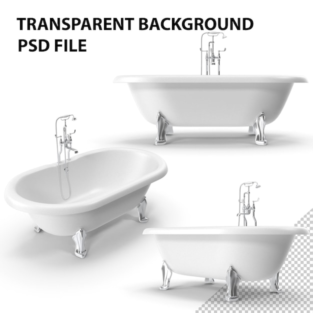 PSD vintage bath tub png