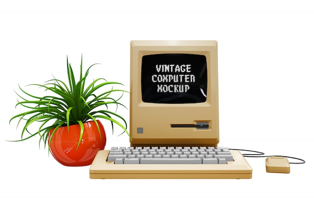 Vintage Computer Mock-up Isolated