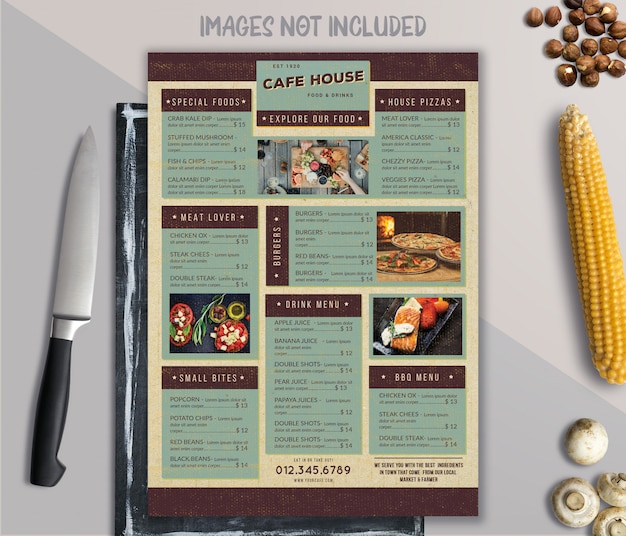 Vintage Food Menu