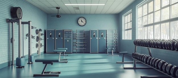 PSD vintage gym interior