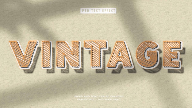 PSD vintage style editable text effect