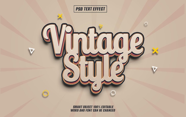 PSD vintage text effect font editable typography 3d text