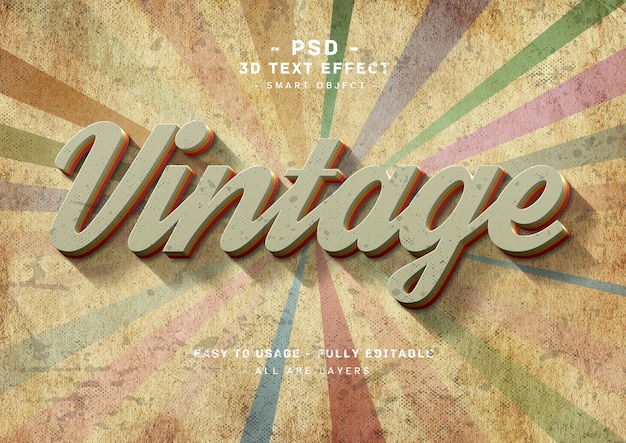 PSD a vintage text effect with a vintage effect