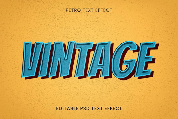 PSD vintage word retro style typography illustration