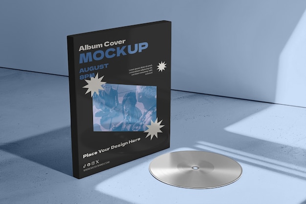 PSD vinyl album cover mockup