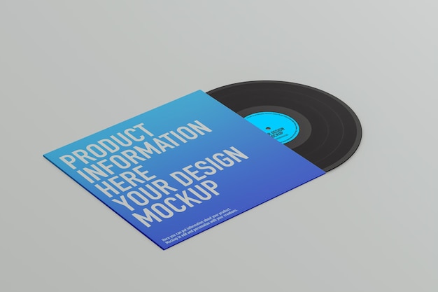 Vinyl disc mockup on white background