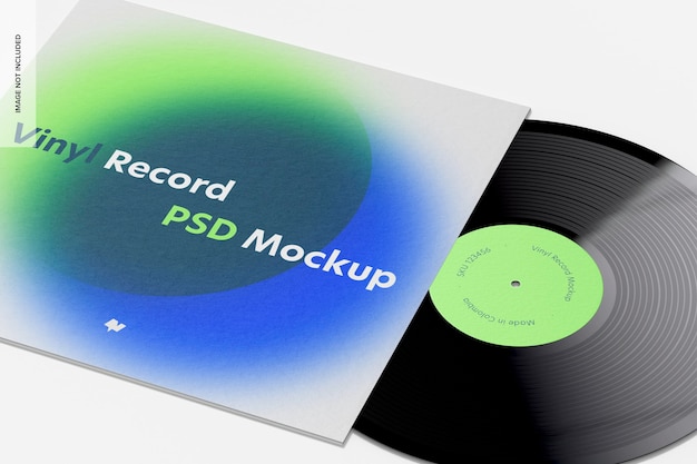 Vinyl Record Mockup, Close Up