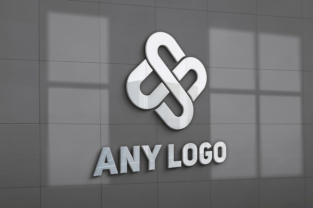 PSD wall logo mockup white logo mockup