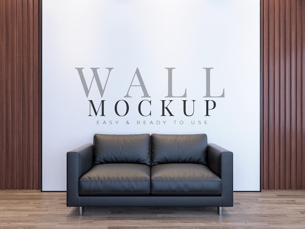 Wall mock up in modern interior living room with furniture and decoration Interior mockup 3d render