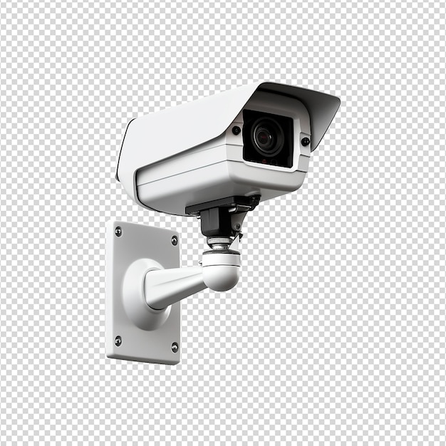 Wall mount cctv security camera isolated on transparent background